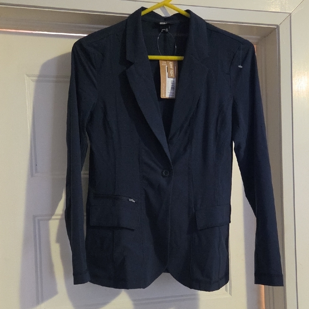 Eddie Bauer Navy Single-Button Stretch Blazer